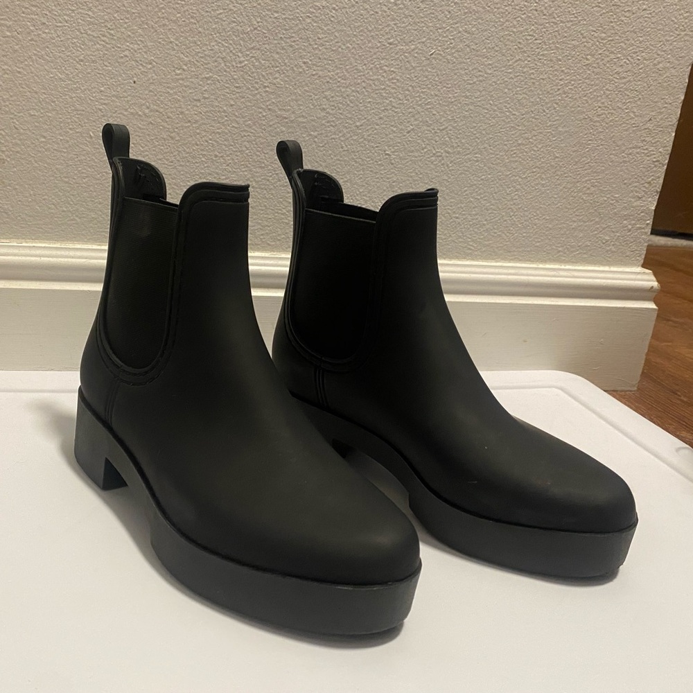 Jeffrey Campbell Black Rubber Rain Boots